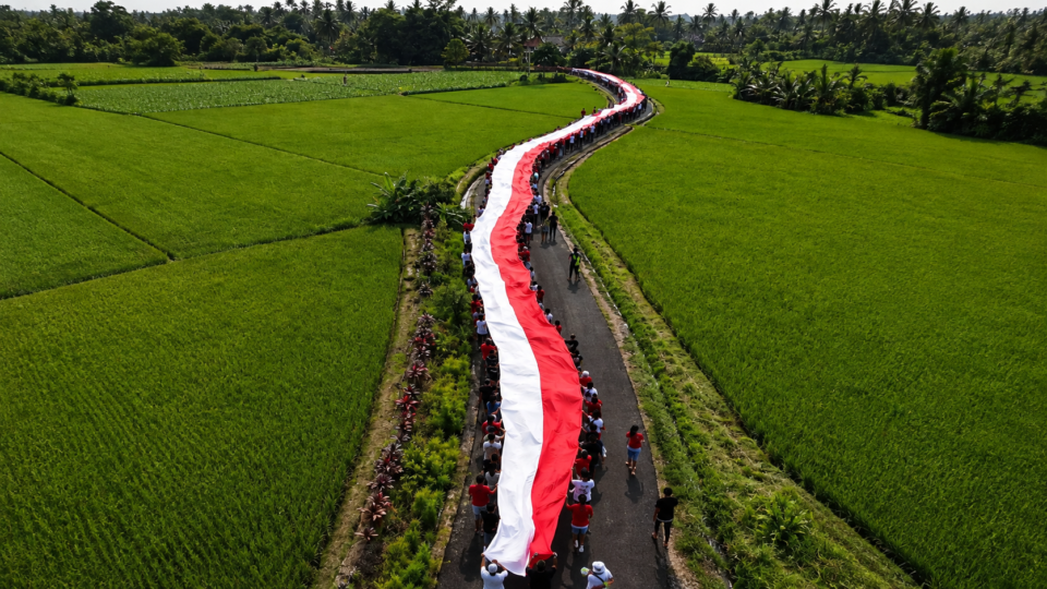 Longest Flag Procession in Bali